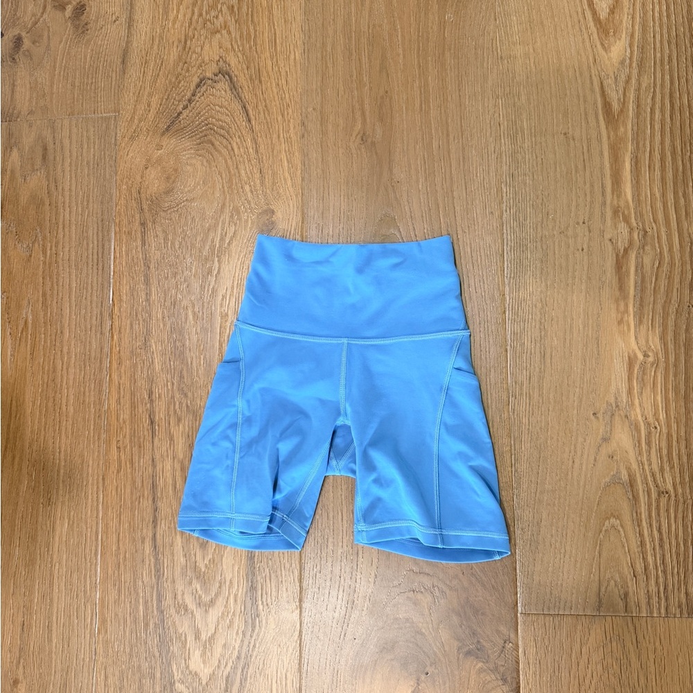 Women's Blue High-Waisted Shorts